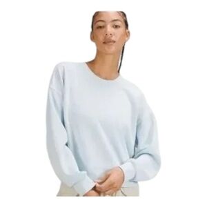 Lululemon Perfectly Oversized Cropped Crew Softstreme Powder Blue Size 4